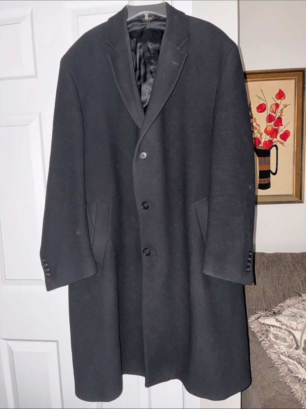 Gorgeous Black Overcoat Jos A Banks 46R